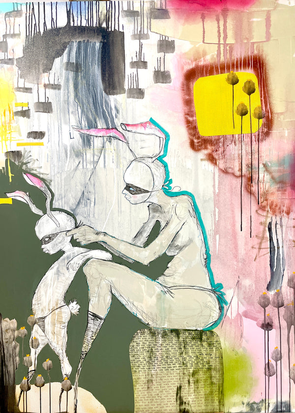 (SOLGT) "Noget om helte" (120x160 cm)