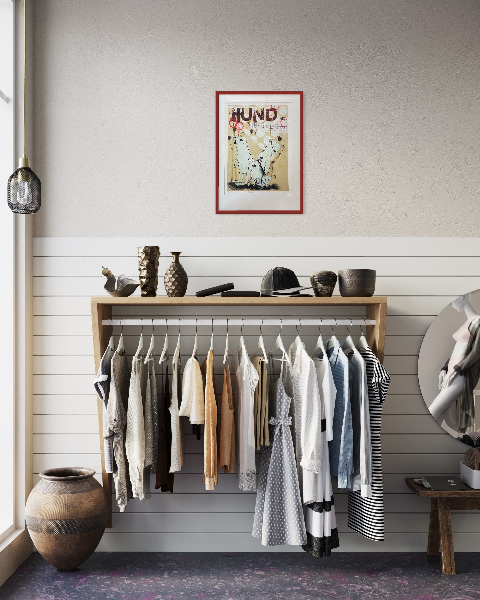 Hund Efter Kærlighed - Giclée , 40x60 cm (indrammet 70x50 cm)