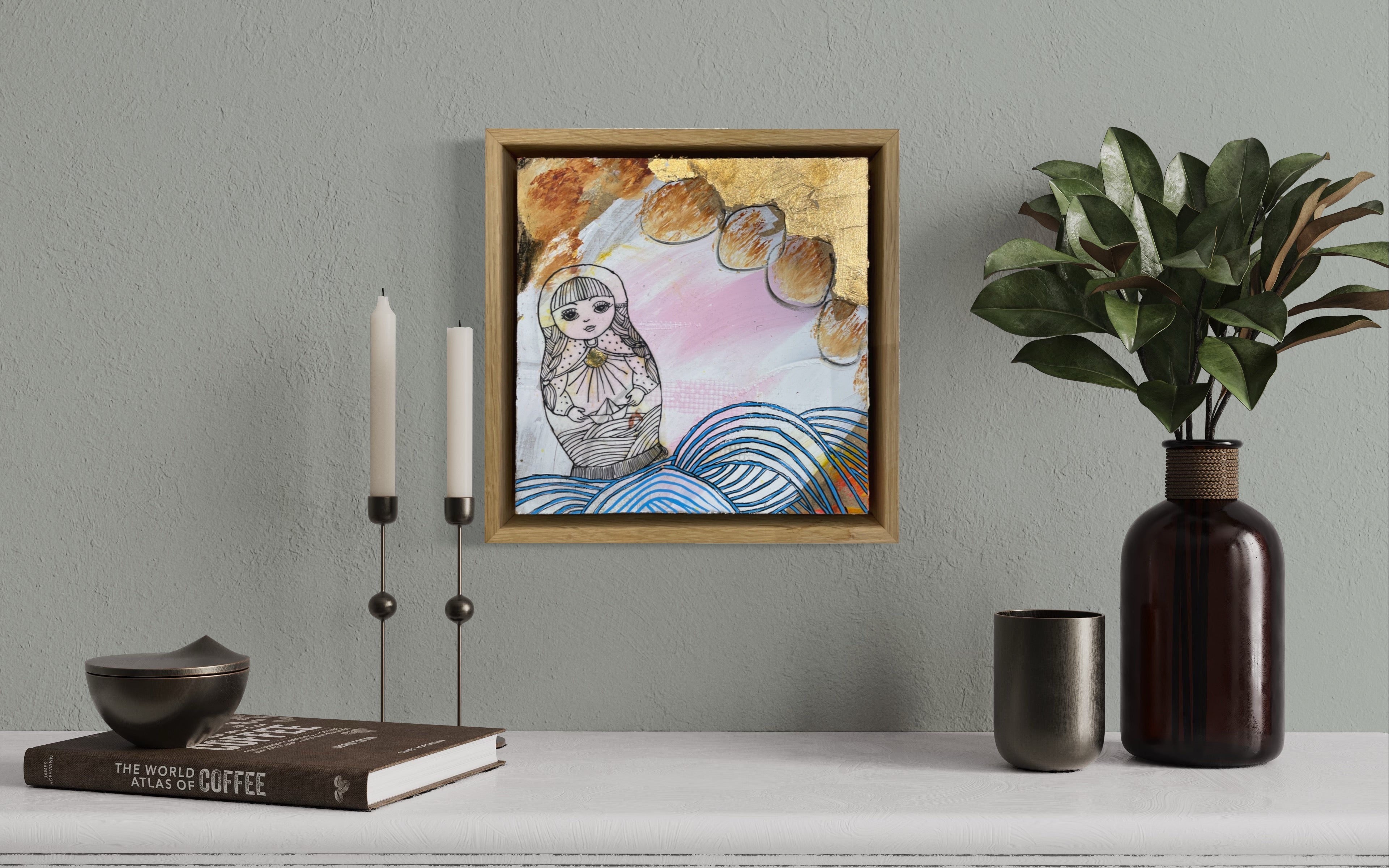 (SOLGT)
Frk. Bølgegang, 25x25 cm