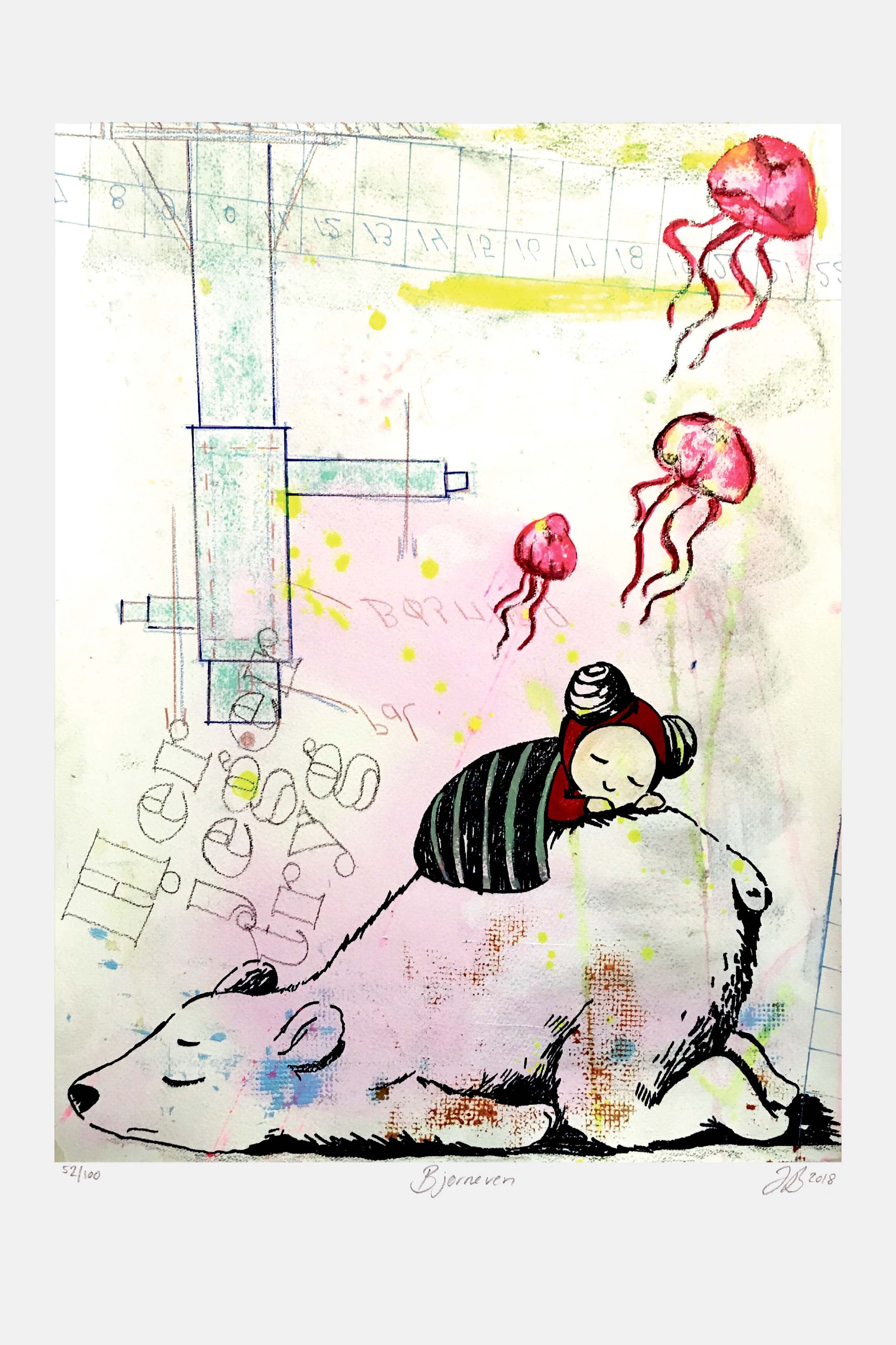 Bear Friend - Giclée print, 40x60 cm