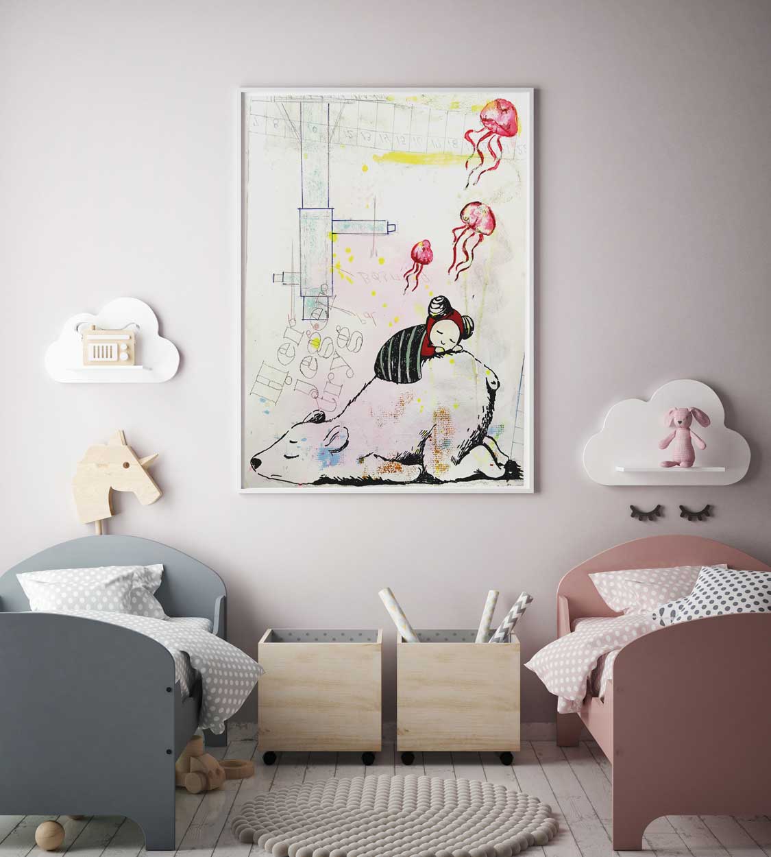 Bear Friend - Giclée print, 40x60 cm