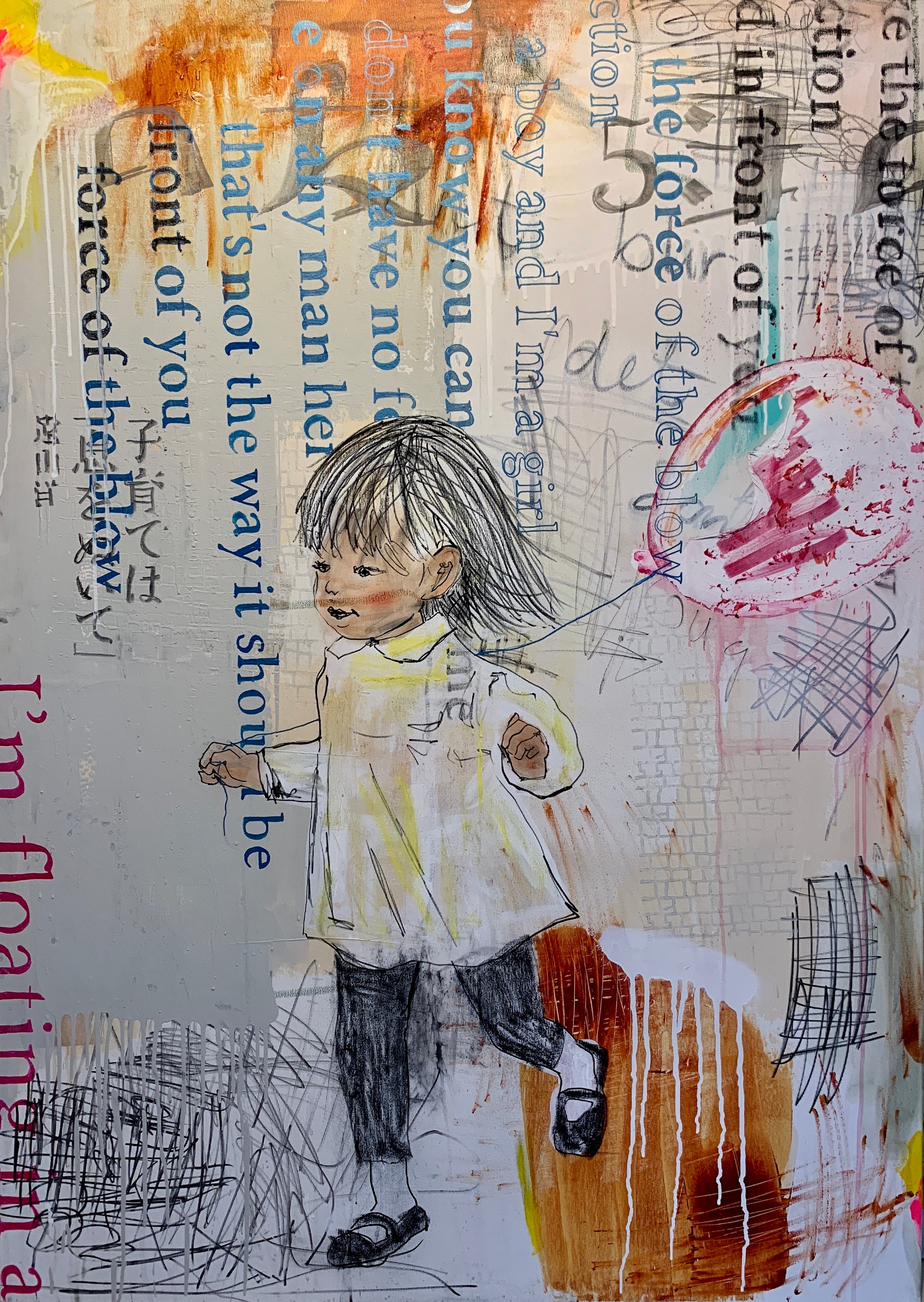 Running Girl (Original), 100x140 cm