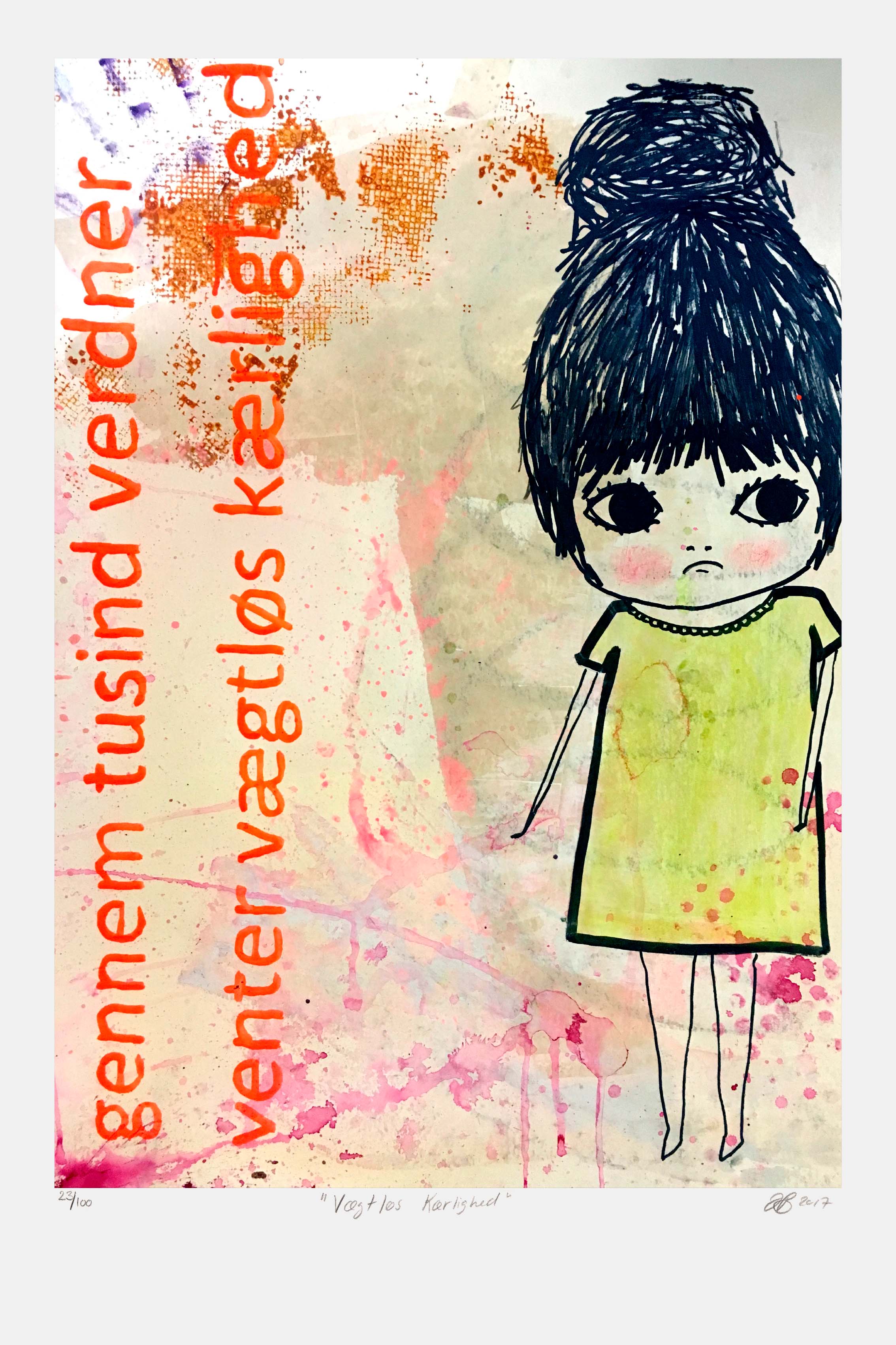 Vægtløs Kærlighed - Giclée , 40x60 cm (indrammet 70x50 cm)