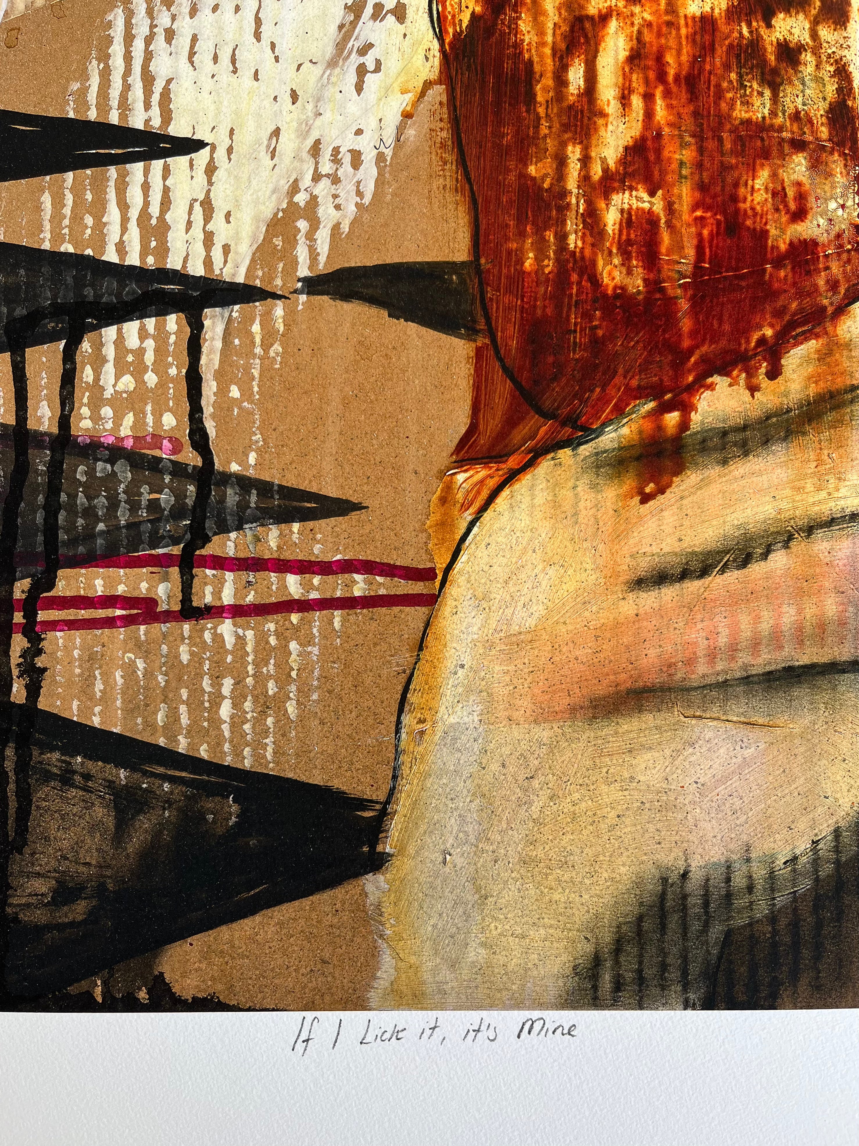 If I Lick It, It's Mine - Giclée, framed 110x110 cm