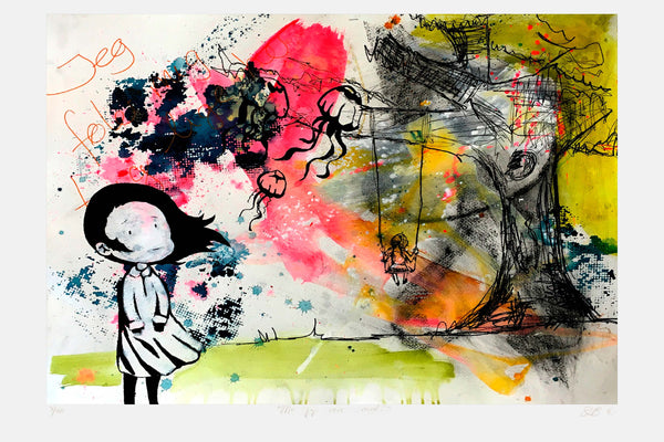 Må Jeg Være Med? - Giclée , 60x40 cm (indrammet 70x50 cm)